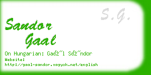 sandor gaal business card